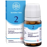 DHU Schüßler-Salz Nr. 2 Calcium phosphoricum D12 – Das Mineralsalz der Knochen und Zähne – das Original – umweltfreundlich im Arzneiglas, 80 St. Tabletten