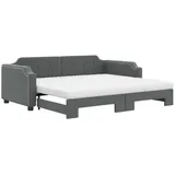 vidaXL Tagesbett Ausziehbar mit Matratzen Dunkelgrau 100x200 cm Stoff1882039