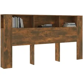 vidaXL Kopfteil mit Ablagen Räuchereiche 200x18,5x104,5 cm