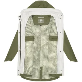 Navahoo Leichter Damen Übergangsmantel Langer Parka mit Kapuze Xankaa Dusty Olive Gr. XXL - XXL
