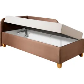 MAINTAL Polsterliege MAINTAL "Aolana", beige (beige, braun), B:102cm L:205cm, Komplettbetten, mit Bettkasten, in 2 Breiten, Federkern- oder Bonellmatratze wählbar