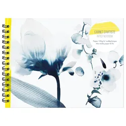 Clairefontaine 3x Inkebana, Zeichen- und Skizzenbuch mit Doppelspirale, 32x24 cm, 40 Blatt, Weißes Zeichenpapier 180g - Mehrfarbig 115944C