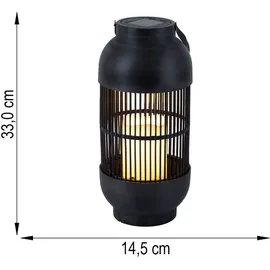 Expo Börse Laterne Kunststoff H 33 cm 2er Set schwarz