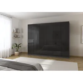 Rauch »Kleiderschrank Schrank Garderobe AGORDO mit Dekor- oder Hochglanzfront« in zwei Griff-Farben, Breiten 91-360 cm, mit Außenschubkästen, in 7 Breiten und 2 Höhen MADE IN GERMANY, grau
