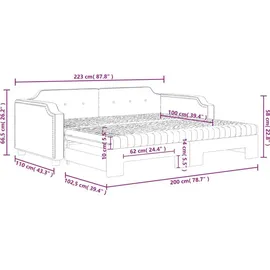vidaXL Tagesbett 100 x 200 cm Taupe
