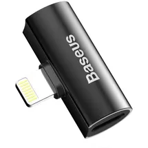 Baseus Audio Converter L46 Adapter Splitter von iPhone auf 2x iPhone Ladeanschluss schwarz