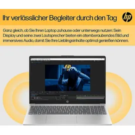 HP 15-fc0355ng, Laptop, mit 15,6 Zoll Display, AMD RyzenTM 5,7520U Prozessor, 8 GB RAM, 512 SSD, RadeonTM Onboard Graphics, Silber, Windows 11 Home (64 Bit)