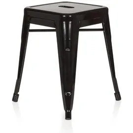 HJH Office Hocker Vantaggio Metall 41 x 41 x 85 cm Schwarz