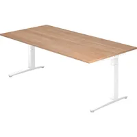 Hammerbacher Hammerbacher, Schreibtisch, C-Fuß 200x100cm Nussbaum/Weiß