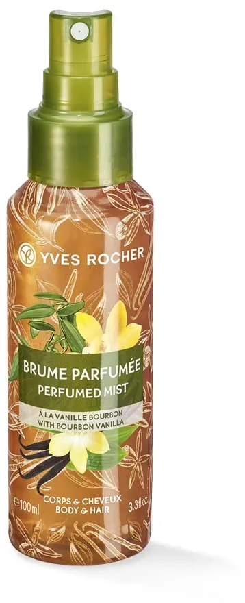 Yves Rocher LES PLAISIRS NATURE Duftspray Bourbon-Vanille | Erfrischungsspray für Körper & Haare mit Vanille-Duft