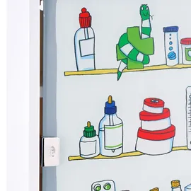 Spetebo XXL Medizinschrank 50 x 30 cm mit Milchglas Tür - bunt - Arzneischrank Erste Hilfe Hausapotheke