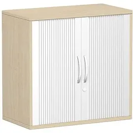 Geramöbel Rollladenschrank Stahl 80,0 x 42,5 x 79,8 cm silber 1 Fachboden