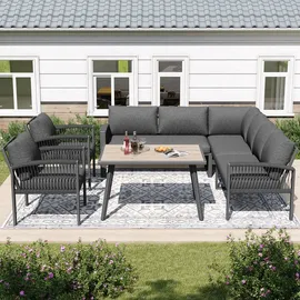 stilvora Garten-Lounge-Set 8-tlg. Grau