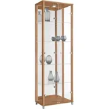 fif möbel Vitrine OPTIMA Standvitrine, Vitrinenschrank, Glasvitrine, Sammlervitrine, LED braun