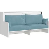 Itamoby Kando Einzel-Klappbett mit Sofa mit weißer Eschenmatratze, hellblau