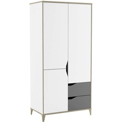 demeyere Kleiderschrank Genius 89 x 185 cm Dekor Weiß / Grau