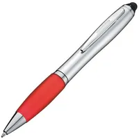 MacMa Touchpen Kugelschreiber silber-rot