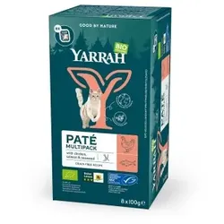 Yarrah Bio Nassfutter Katze Schalen Multipack Pastete Lachs 8x100g