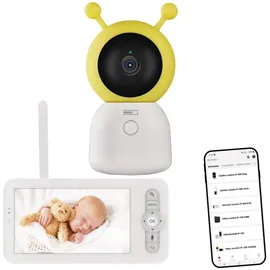 EMOS GoSmart Babyphone mit Monitor und 3000 mAh Akku, WiFi und App, drehbar, fokussierbar, 2-Wege-Audio, IR-Nachtsicht, Smart Sensore und Erkennungsfunktionen, inkl. Netzteil