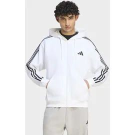 adidas Essentials 3-Streifen Kapuzenjacke Herren Weiß/Schwarz S