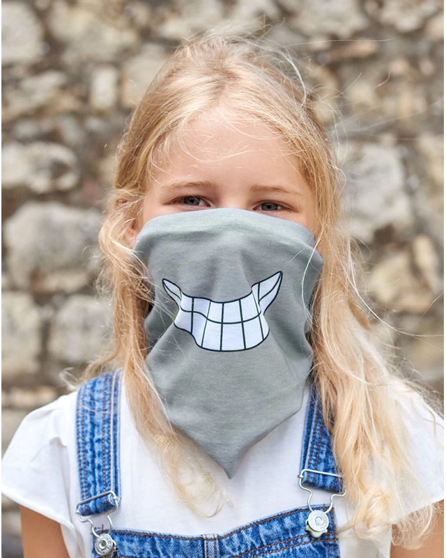 Lässig - Multifunktionstuch FLEXI-LOOP KIDS – SMILE in grau