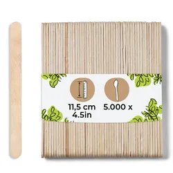 BIOZOYG 5000 Stück Holzspatel  Holzstäbchen, Eisstiele, Rührstäbchen  biologisch abbaubar, lebensmittelecht, plastikfrei  Bastelholz, Holzstäbe