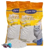 Lyra Pet 2 x 15 Liter Lyra Pet® White Cat Katzenstreu mit Babypuderduft + 2 Mäuse