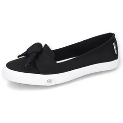 Sneaker Ballerinas DOCKERS BY GERLI, Damen, Gr. 39, schwarz, Textil, sportlich, Schuhe, Freizeitschuh mit auffälliger Schleife
