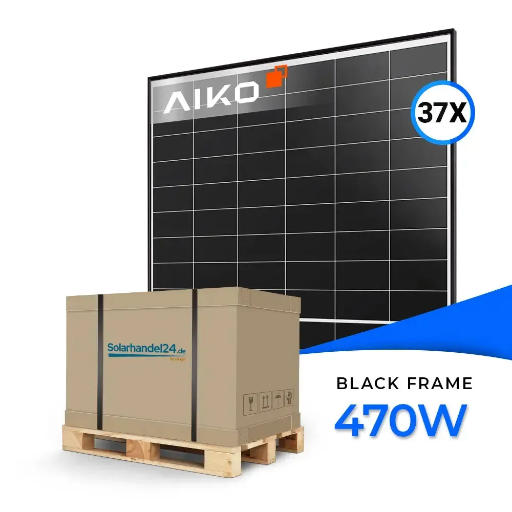 AIKO Solar 470W Glas-Glas Black Frame AIKO-A-MAH54Dw Neostar 2P+ Palette (37 Stk.) - 37 Stück Palette