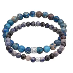 KUZZOI Achat Edelstein Perlen Bead 925 Silber Herrenschmuck   Herren 