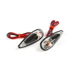 Blinker / Lampen zum Aufkleben Tropfenform Fender schwarz / weiß / orange