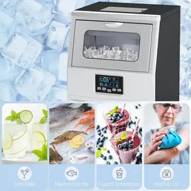 Homcom Kommerzielle Eiswürfelmaschine 30 kg/24 H Eismaschine Edelstahl - Silber