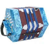 Konzertina-Akkordeon mit Konzertina-Akkordeon, Professionelles Akkordeon, Konzertina, Konzertina mit Tragetasche, Tragbare Konzertina-Bassdrum-Pedale (hellblau)