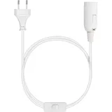 kwmobile E14 Lampenfassung mit Schalter - E 14 Fassung Weiß mit 3,5m Netzkabel Schalter - Lampenaufhängung Pendelleuchte Hängeleuchte Lampe