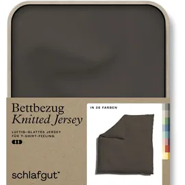 schlafgut Knitted Jersey uni Beige 240 x 220 cm