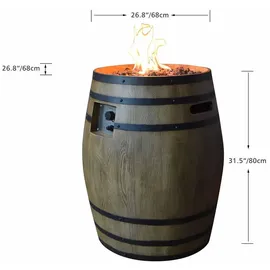 ELEMENTI Gas Feuerstelle Porvoo Ø 82 cm Braun