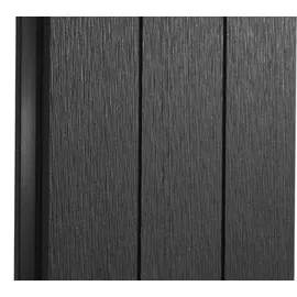 Mendler WPC-Sichtschutz Sarthe, Windschutz Zaun, Alu-Pfosten 3er Set, 5,6m anthrazit