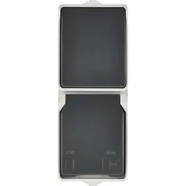 EMOS Schuko-Steckdose IP44 Schwarz-Grau