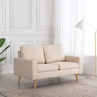 Gecheer 2 Sitzer Sofa Couch Gästesofa Schlafsofa Sofabett Bettsofa für Wohnzimmer/Wohnung/Büro Creme Stoff