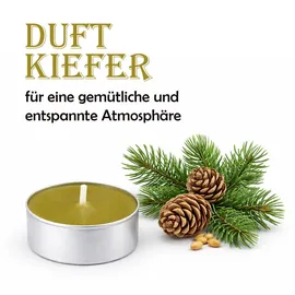 HS Candle Teelicht 18 St. Dunkelgrün