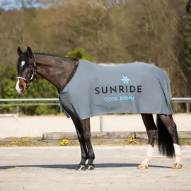 SUNRIDE Cool Down Kühldecke mit Halsteil und Tuch 105 cm Grau
