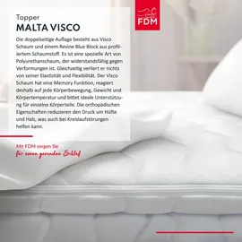 Fdm Topper 80x200 cm Matratzenauflage mit RavineBlue-Schaum 8 cm Schoner Visco H2 H4