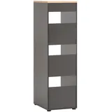 Tchibo Mid.you Mehrzweckschrank Solea, Anthrazit, Eiche, 45.10x154.7x60 cm, Made in Germany, erweiterbar, Waschküche, Mehrzweckschränke