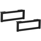 woplus Schwarzes Rechteck Möbelbein – Robuste Metall Möbelfüße für Schrank, Kleiderschrank & Sofa | H: 120 mm, B: 350 [2 Stück]