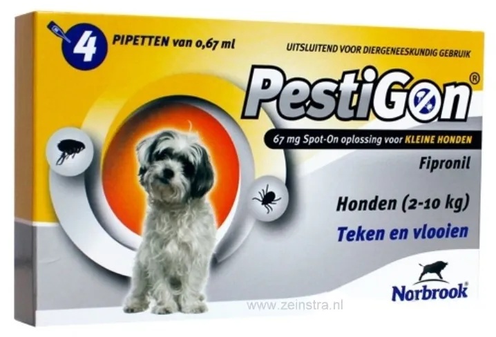 Pestigon Spot-On voor honden van 2 tot 10 kg  4 pipetten