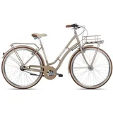 Maxim Cityrad La Vita Nexus, 7 Gang Shimano Nexus 7 Rücktritt Schaltwerk, Nabenschaltung Rücktritt, Damenrad Citybike Tiefeinstieg 28 Zoll braun/beige braun 45 cm