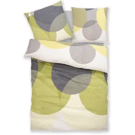 BIERBAUM Bettwäsche »Carla in Gr. 135x200 oder 155x220 cm« 2 tlg. Bettwäsche aus Baumwolle, geometrische Bettwäsche mit Reißverschluss 39553403-0 apfelgrün 1 Stk.,