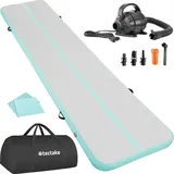 Tectake tectake® Airtrack Trainingsmatte aufblasbar, rutschfestes, hochwertiges PVC, inkl. Transporttasche, 397 x 104 x 10 cm