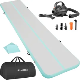 Tectake tectake® Airtrack Trainingsmatte aufblasbar, rutschfestes, hochwertiges PVC, inkl. Transporttasche, 397 x 104 x 10 cm