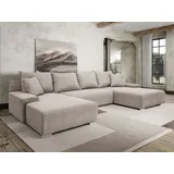 kaiser möbel Ecksofa, Sofa U form, Couch U form Livorno U stoff Poso Beige - Beige